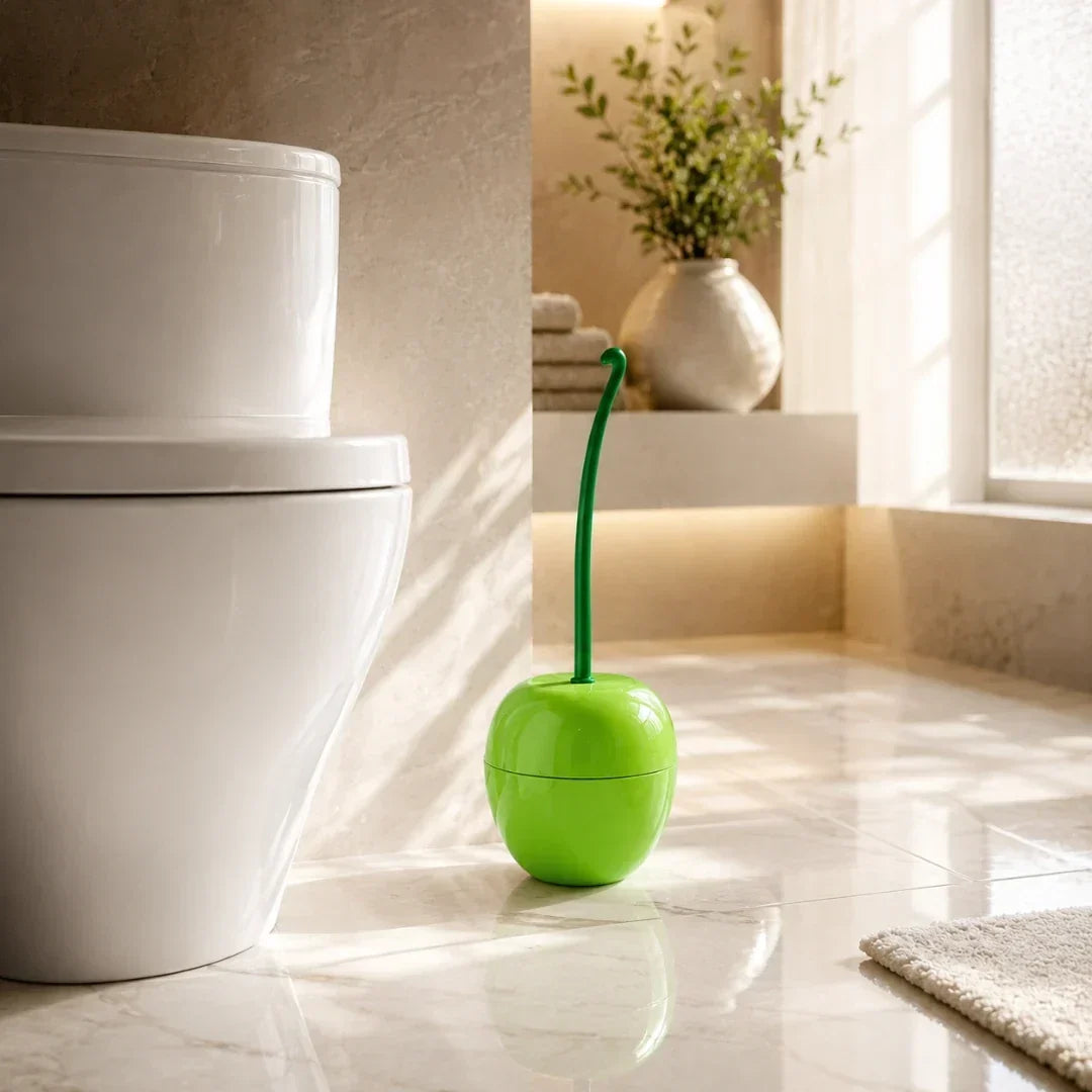 Cherry Toilet Brush and Holder in Three Colours