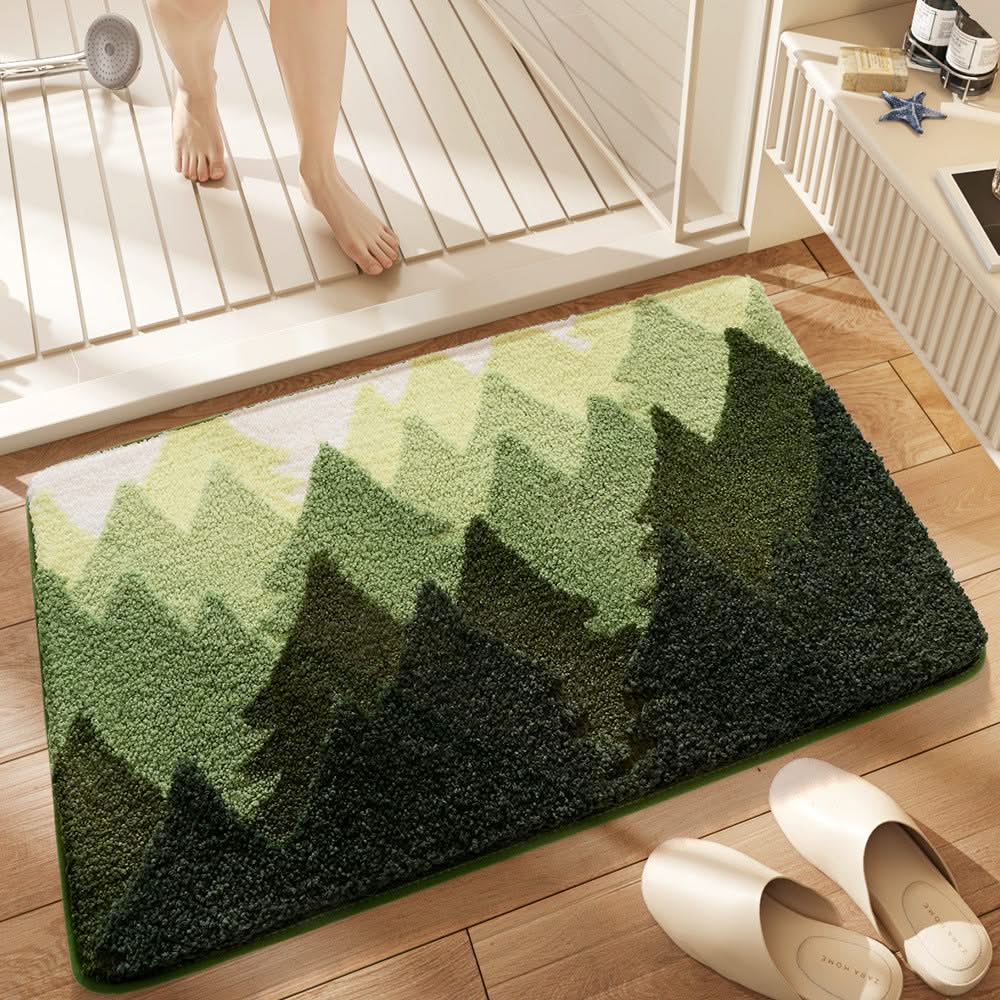 Patterned Plush Bath Mat in 5 Designs