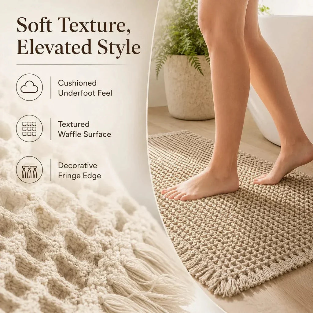 Waffle-Weave Bath Mat in Four Sizes