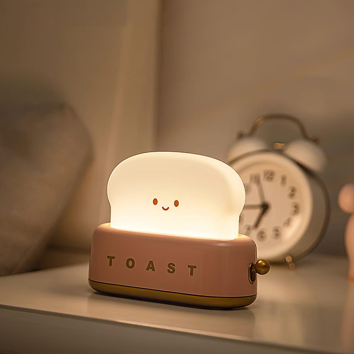 Toaster Lamp with Glowing Toast
