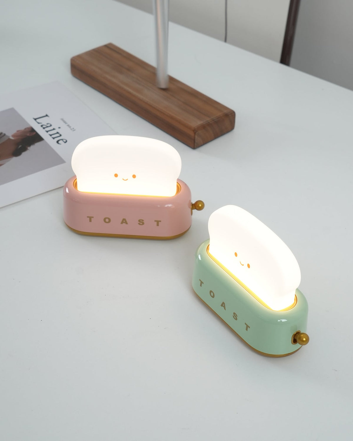Toaster Lamp with Glowing Toast