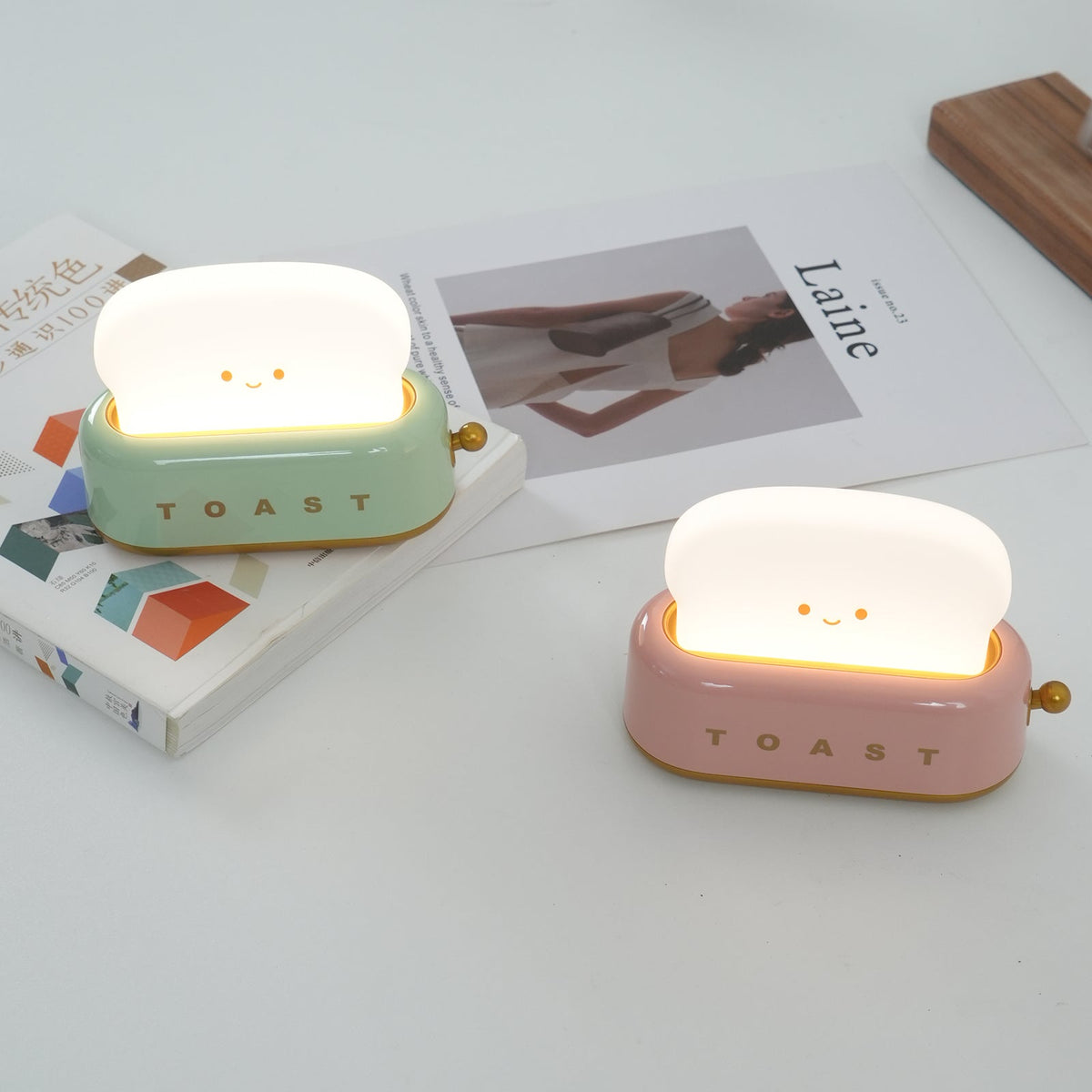 Toaster Lamp with Glowing Toast