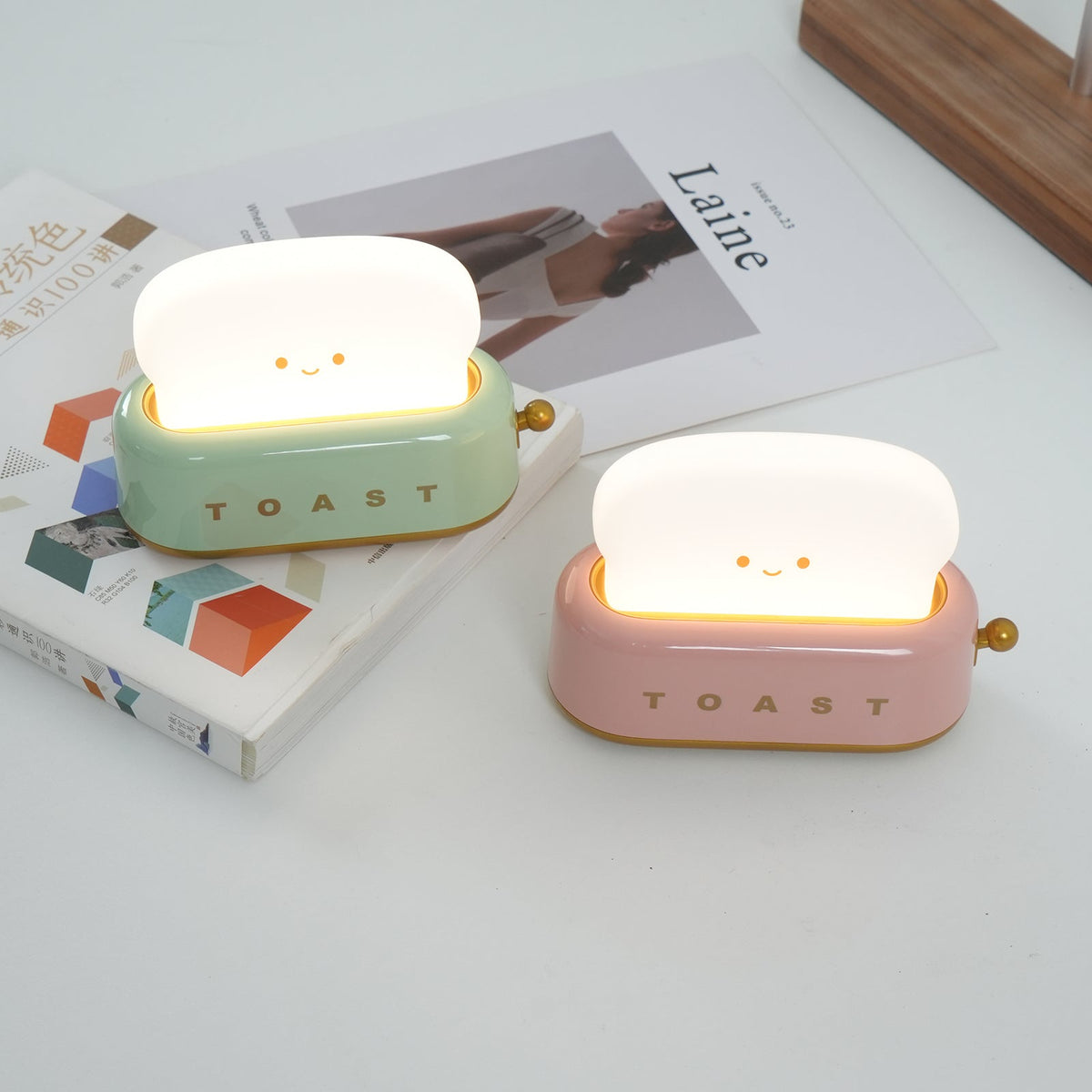 Toaster Lamp with Glowing Toast